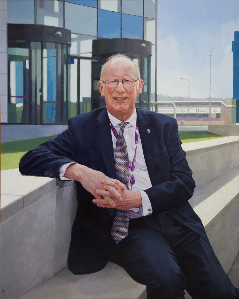 <p>Professor ‘Bob’ Allison, Vice-Chancellor of Loughborough University. Oil,  153 cm x 120 cm</p>
