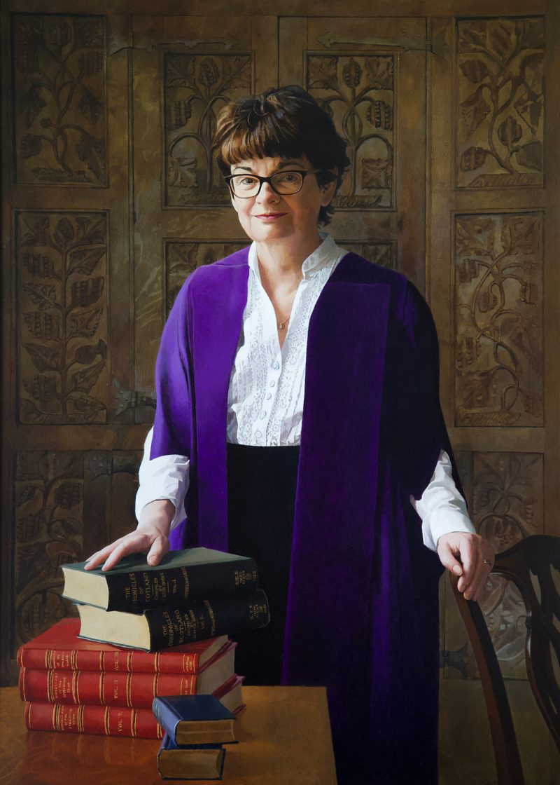 <p>Sally Mapstone, Principal of St. Andrews University, oil, 122 cm x 92 cm</p>
