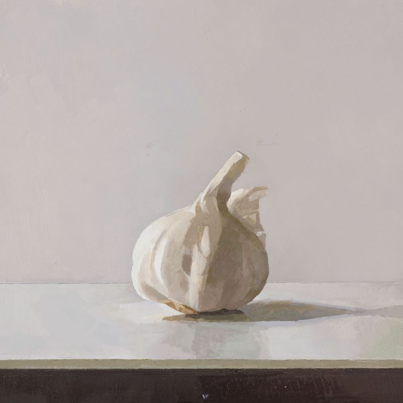 Garlic Triptych, Centre Panel. Oil, 25 cm x 22 cm
